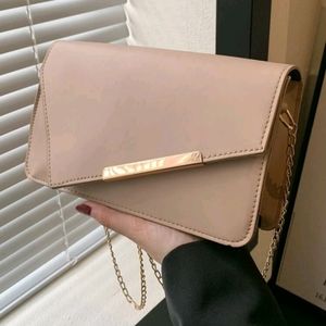 Minimalist Metal Decor Snap Button Square Bag